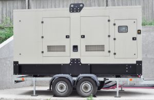 A,Close-up,Of,A,Quiet,Towable,,Standalone,Emergency,Gaseous,Generator.